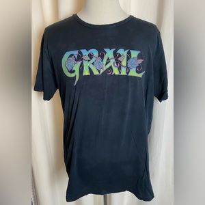 Vintage Grail Clothing 100% Cotton Mens XL Black T-Shirt Gaelic Rose Design Rare